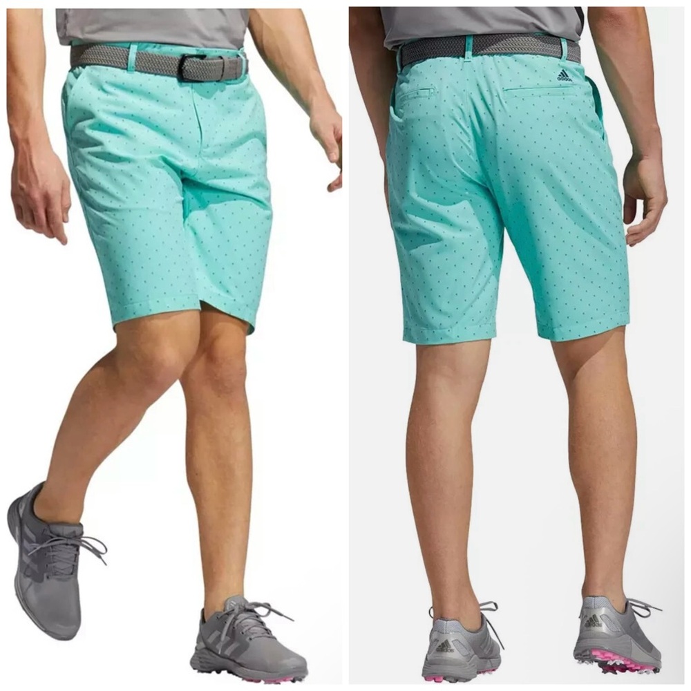 ADIDAS GOLF Mens ULT PINE TREE PRINT Shorts Acid Mint Sz. 40